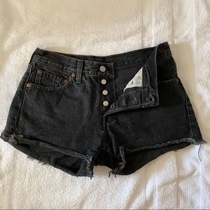 Levi’s 501 black shorts - high rise button fly